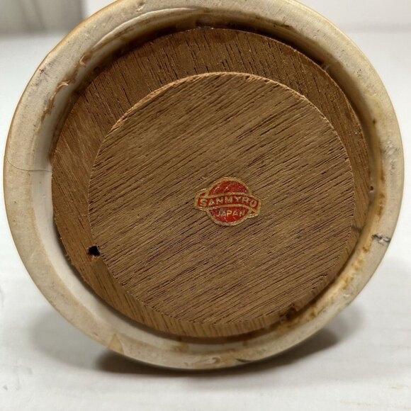 Vtg Sanmyro Porcelain Boy & Girl Bird Guitar Rotating Music Box Japan Flaw 6” - Picture 8 of 9